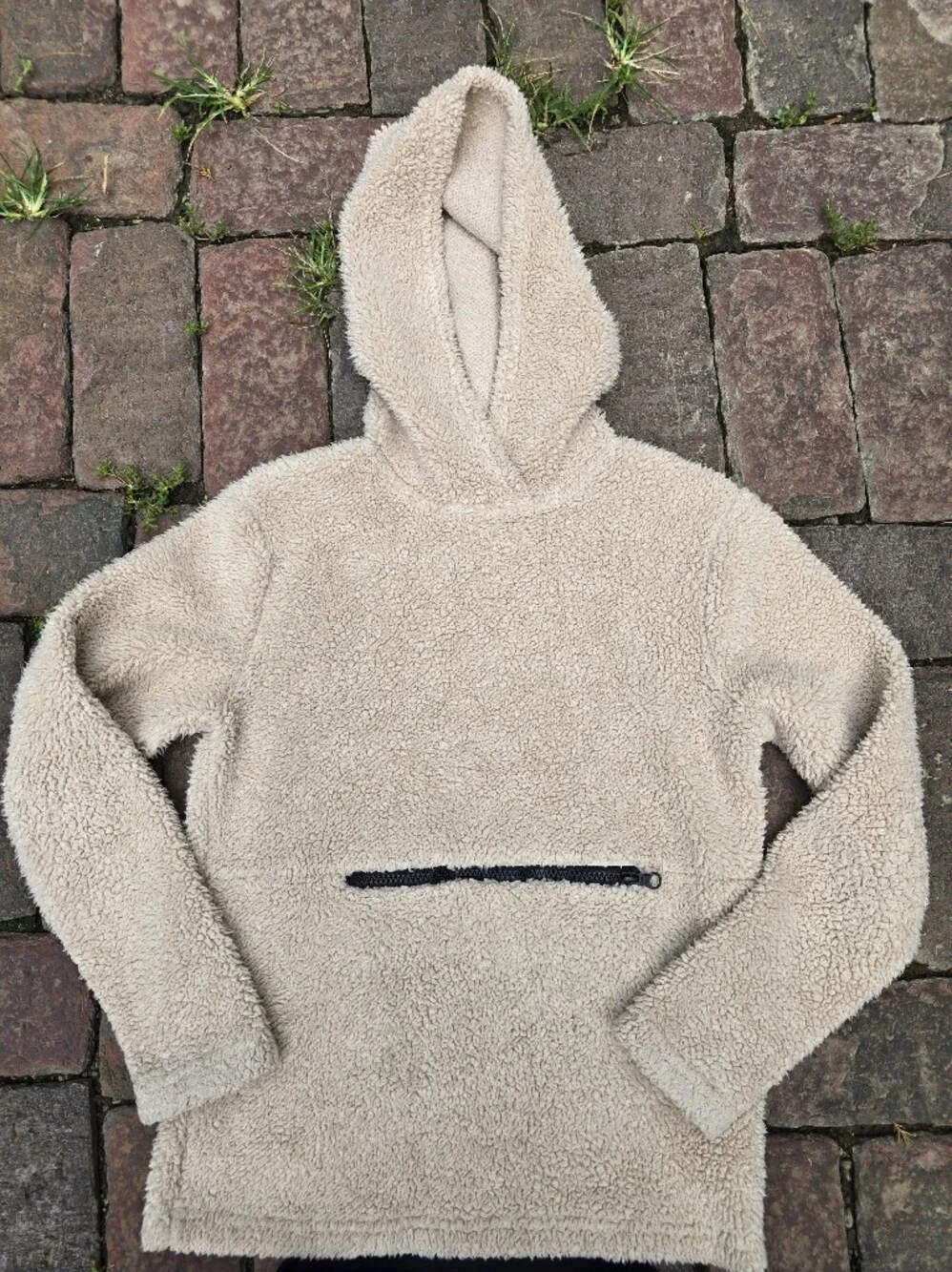 Zella Girl Tan Sherpa Hoodie & 90 Degree Black Legging BTS Outfit Cozy Warm